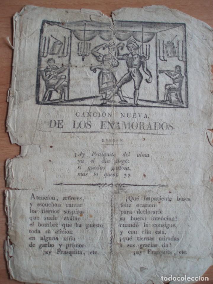 Libros antiguos: Canci&oacute;n nueva de los enamorados. Pliego suelto po&eacute;tico