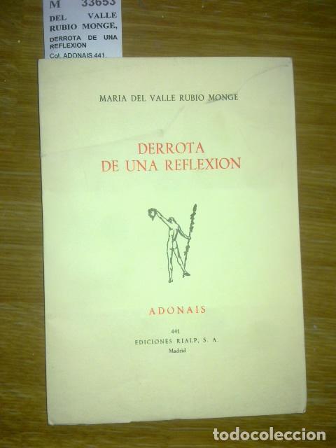 Libros antiguos: VALLE RUBIO MONGE, Maria del - DERROTA DE UNA REFLEXION