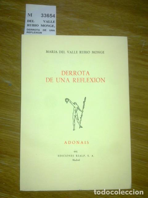 Libros antiguos: VALLE RUBIO MONGE, Maria del - DERROTA DE UNA REFLEXION