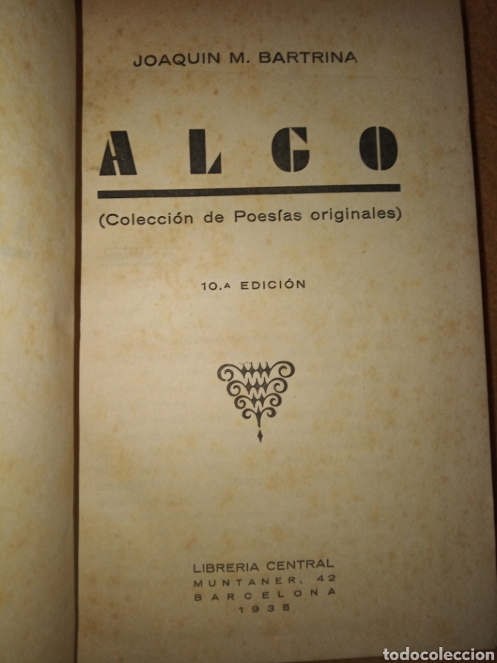 Libros antiguos: Algo. Joaqu&iacute;n M. Bartrina - Foto 2