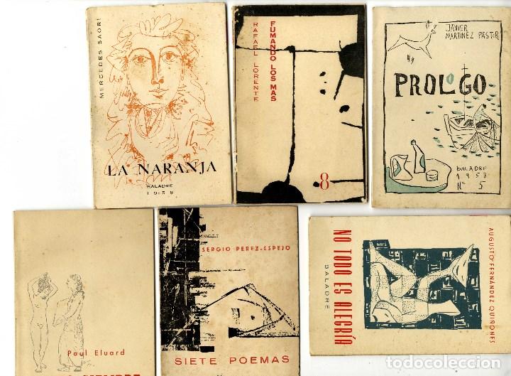 Libros antiguos: CARTAGENA EDITORIAL BALADRE  CONJUNTO 6 NUMEROS 5-8-15-16-18 Y VIVO SIEMPRE ELUARD P.