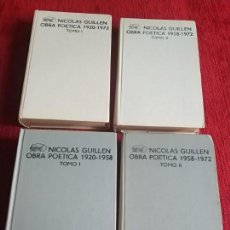 Libros antiguos: NICOLÁS GUILLÉN OBRA POÉTICA 1820- 1972/1958 -1972 DOS TOMOS BLANCOS/ 1920 -1958 /1958 -1972 DOSTOMO. Lote 168387552