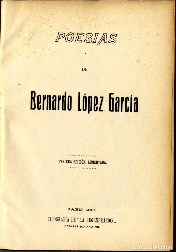 Antiquarische B&uuml;cher: JAEN  POESIAS LOPEZ GARCIA BERNARDO TERCERA EDIC A&Ntilde;O 1908