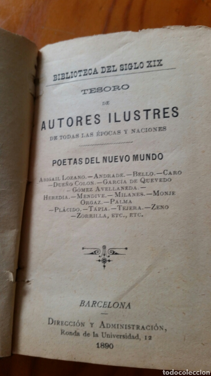 Libros antiguos: POETAS DEL NUEVO MUNDO. A&Ntilde;O 1890