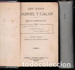 Libros antiguos: Obras Completas, Gabriel y Gal&aacute;n - Foto 1