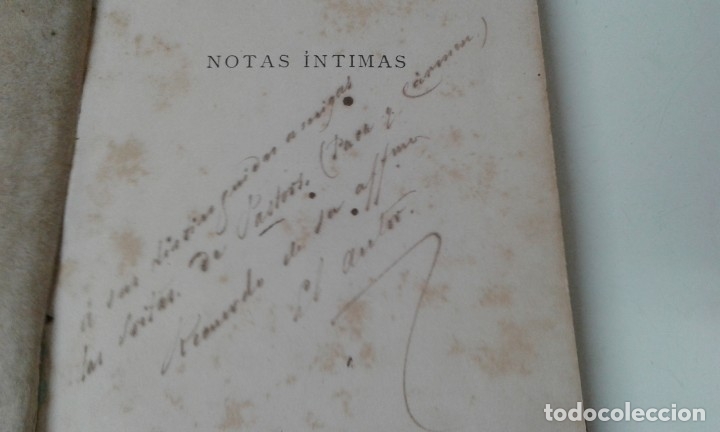Libros antiguos: NOTAS INTIMAS RICARDO MOLY FIRMADO Y DEDICADO POR EL AUTOR 1875 - Foto 3 - 175257194