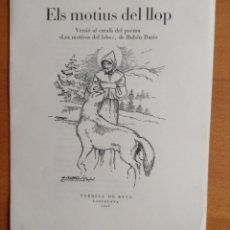 Libros antiguos: ELS MOTIUS DEL LLOP VERSIO AL CATALA PER GUILLERMO MITJANS LLAMPALLAS 1953. Lote 176967087