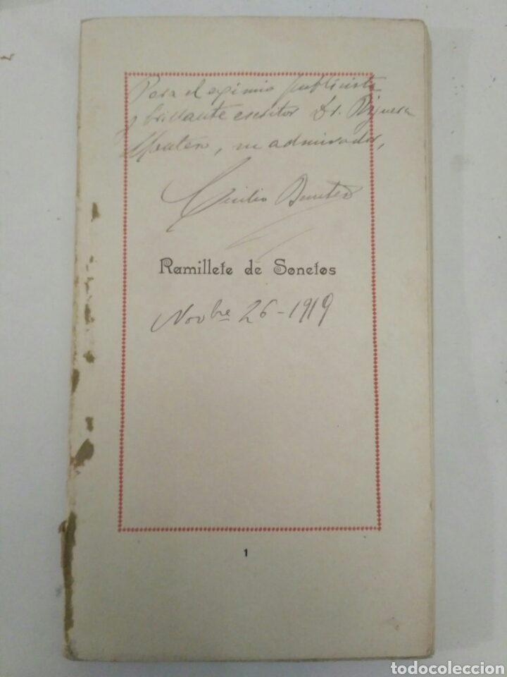 Libros antiguos: Ramillete de sonetos, Cecilio Ben&iacute;tez Os&eacute;s, 1912. Galicia.