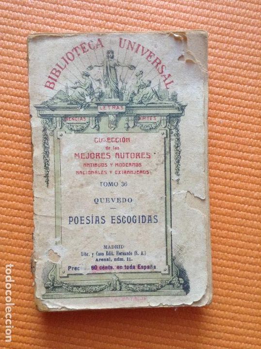 Libros antiguos: QUEVEDO POESIAS ESCOGIDAS 1928