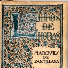 Libros antiguos: LIBROS DE HORAS CORONA : MARQUÉS DE SANTILLANA (1915)