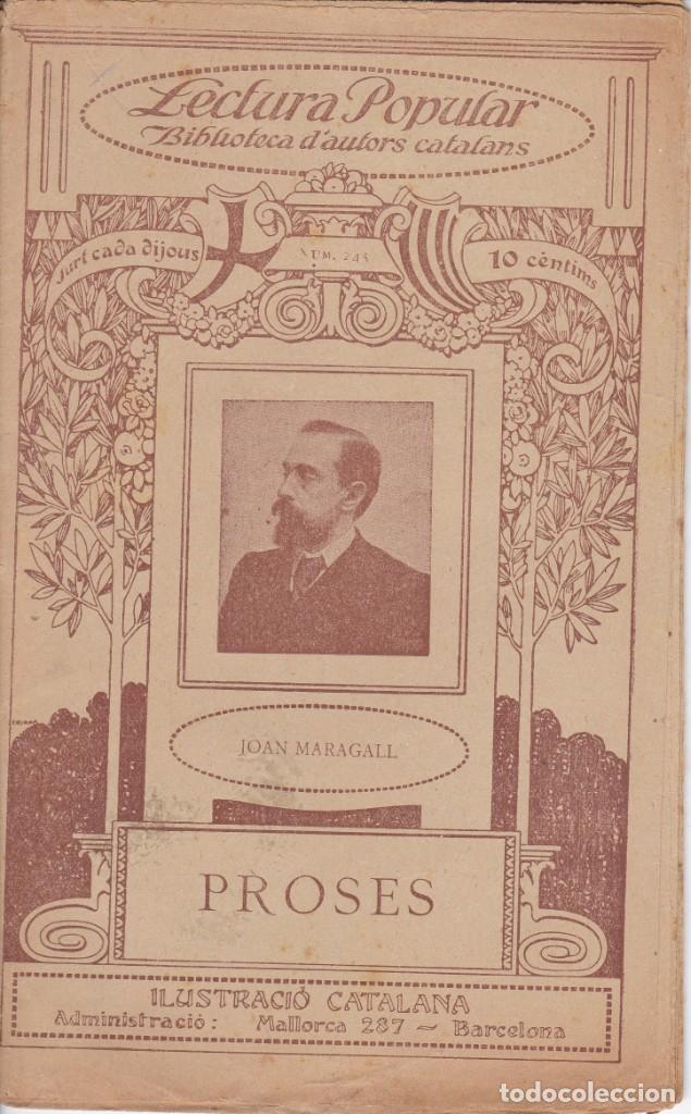 Libros antiguos: N&ordm; 245 JOAN MARAGALL - PROSES ( ILUSTRACIO CATALANA)