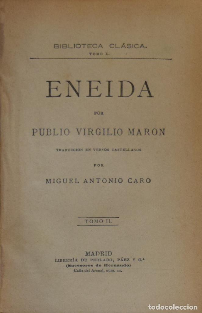 Libros antiguos: ENEIDA - Publio VIRGILO MARON - Foto 2