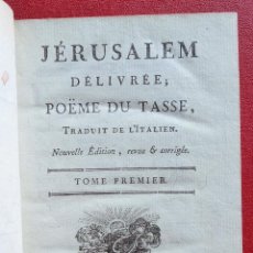 Libros antiguos: JERUSALEM DELIVREE, POEME DU TASSE. 1758. DOS TOMOS. EN FRANCÉS. Lote 201657610