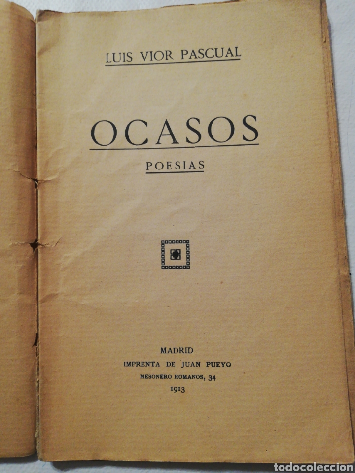 Livros antigos: Luis Vigor Pascual _ Ocaso