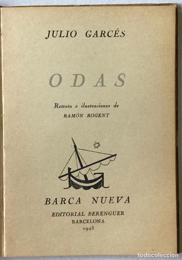 Libros antiguos: ODAS. - GARC&Eacute;S, Julio. - Foto 2