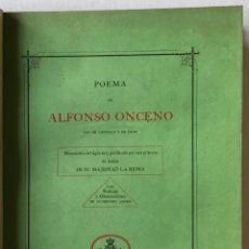 Libros antiguos: POEMA DE ALFONSO ONCENO. REY DE CASTILLA Y LEON. MANUSCRITO DEL SIGLO XIV, PUBLICADO POR VEZ PRIMERA