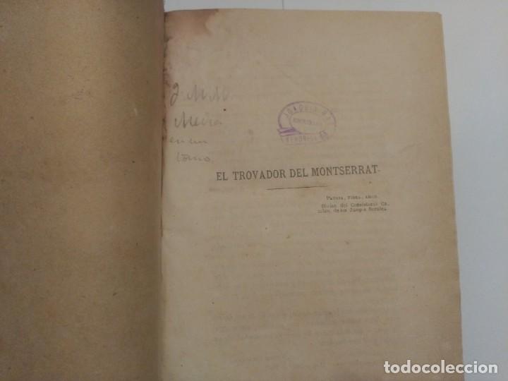Libros antiguos: El Trovador del Montserrat