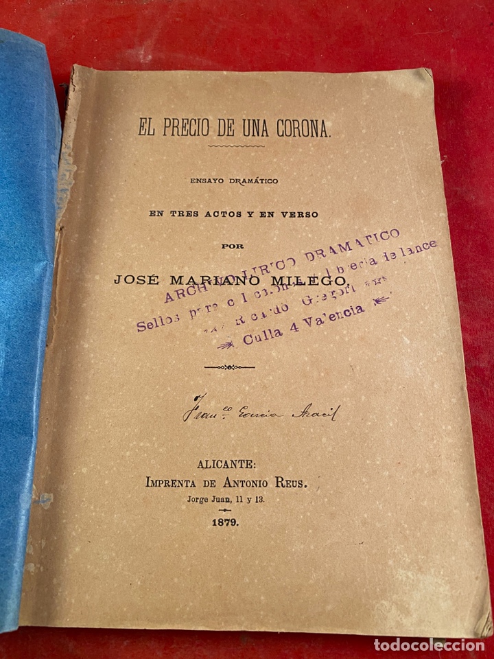 Libros antiguos: EL PRECIO DE UNA CORONA. Alicante 1879
