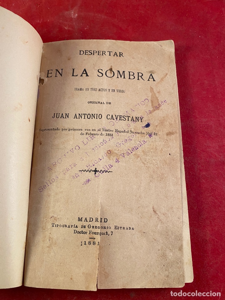 Libros antiguos: Despertar en la sombra 1881