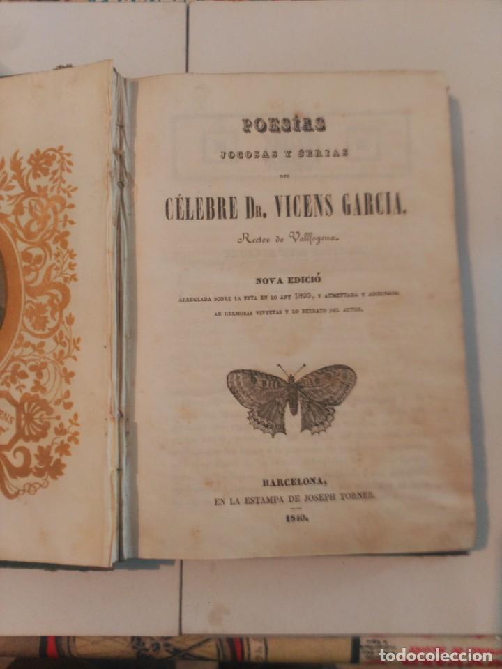 Libros antiguos: Poesias Jocosas y serias del c&eacute;lebre Dr. Vicens Garcia