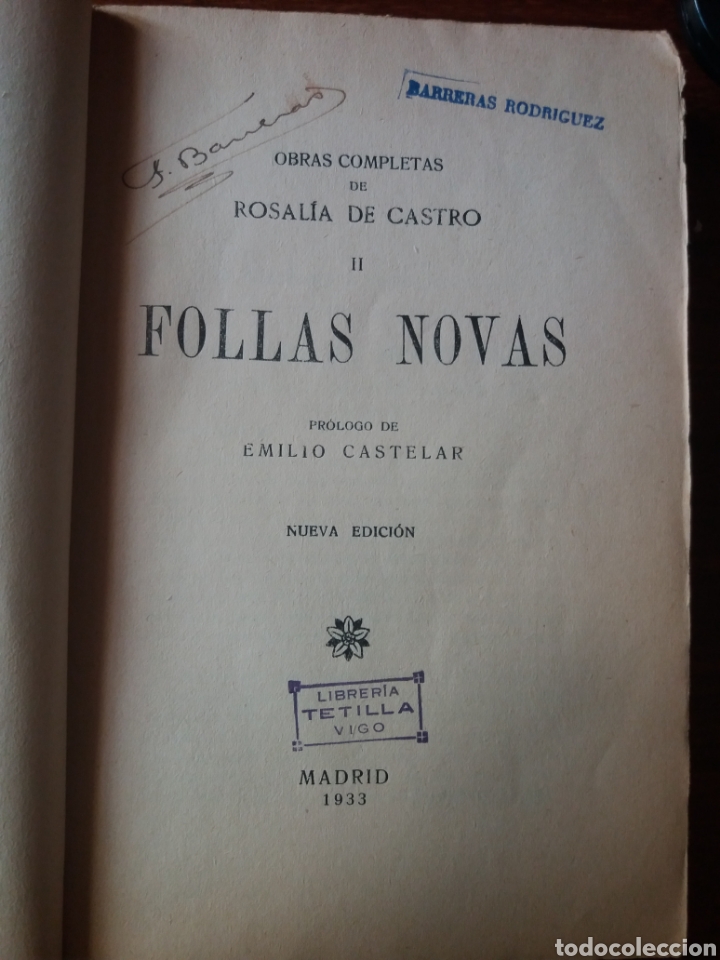 Libros antiguos: Rosalia de Castro 1933 - Foto 3