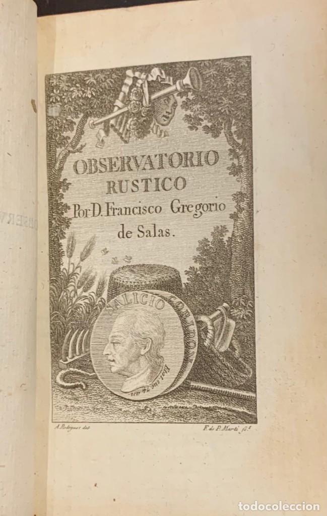 Libros antiguos: Observatorio R&uacute;stico. Francisco Gregorio de Salas - Foto 2