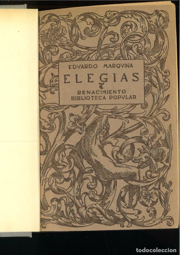 Libros antiguos: ELEG&Iacute;AS. E. Marquina - Foto 1