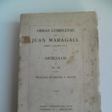Libros antiguos: LIBRO. OBRAS COMPLETAS DE JUAN MARAGALL. (EDICIÓN: 1912). Lote 306643043