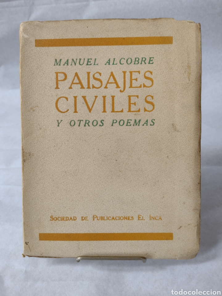 Libros antiguos: Alcobre, Manuel. Paisajes civiles y otros poemas. Dedicado.