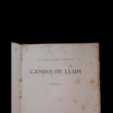 Libros antiguos: CAMINS DE LLUM - F.CABALLERO I MUÑOZ. (POESIES) — EDITORIAL VALENCIANA 1919