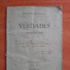 Libri antichi: 1881 VERDADES POÉTICAS - MELCHOR DE PALAU. Lote 339898813