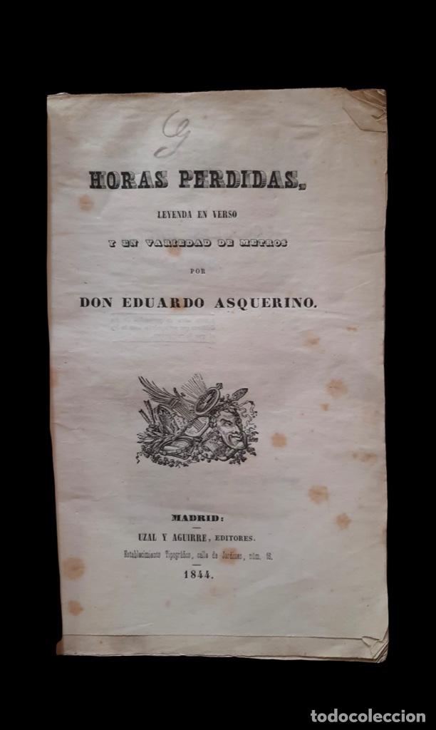 Libros antiguos: Horas Perdidas - Asquerino - 1844 - Foto 2