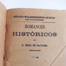 Libros antiguos: ROMANCES HISTÓRICOS - ÁNGEL SAAVEDRA, DUQUE DE RIVAS - MADRID  TOMO I 1888. Lote 345745293