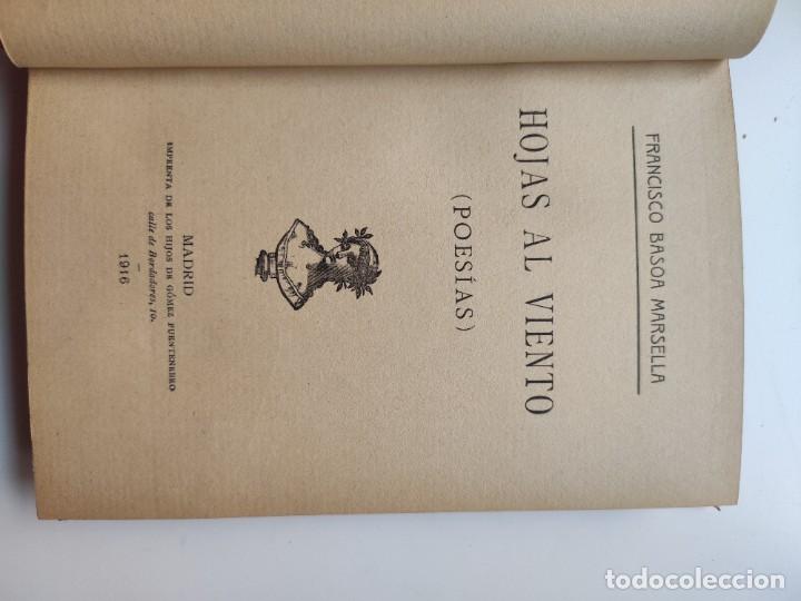 Libros antiguos: Hojas al viento. J. Basoa - Foto 2