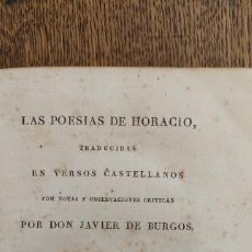 Libros antiguos: POESÍAS DE HORACIO TRADUCIDAS POR BURGOS. TOMO IV 1823. Lote 352813069