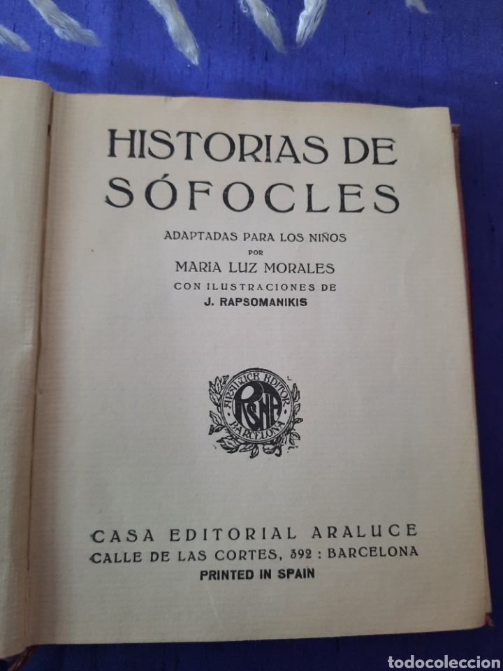 Libros antiguos: Historias de Sofocles. Editorial Araluce 1927. - Foto 5