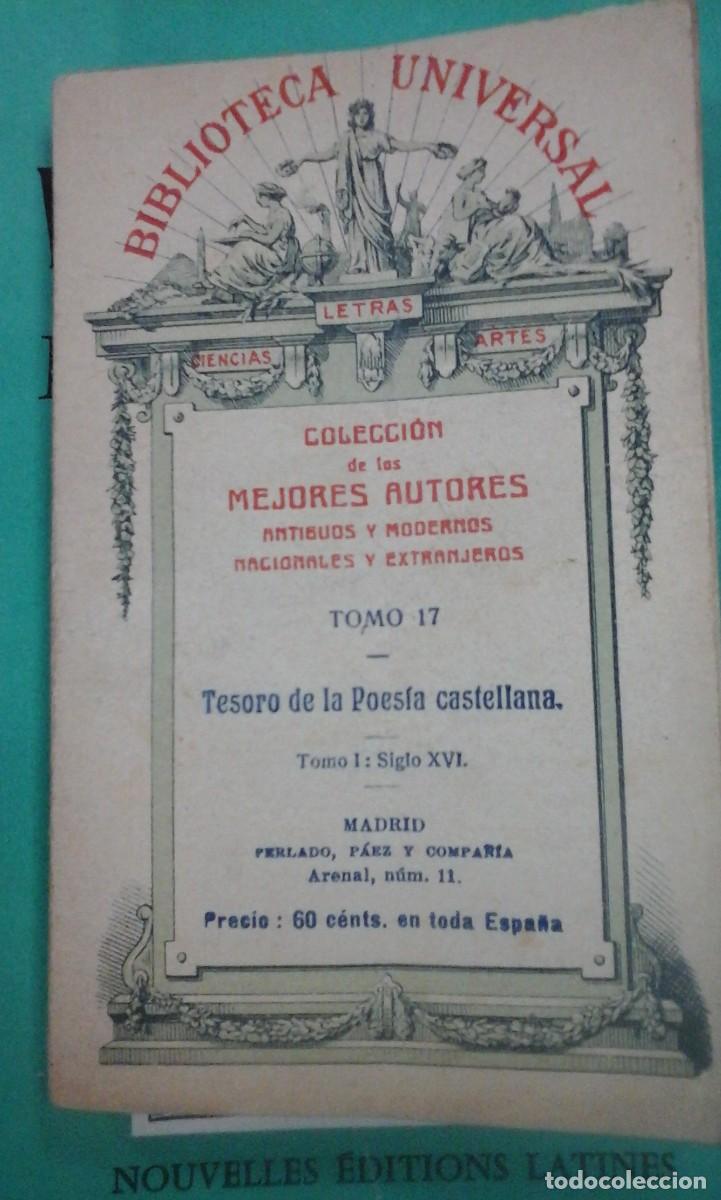 Antiquarische B&uuml;cher: TESORO DE POES&Iacute;A CASTELLANA. Tomo I. Siglo XVI (Madrid, hacia 1895) antolog&iacute;a