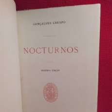 Libros antiguos: 1882. NOCTURNOS. GONÇALVES CRESPO. POESÍA. PORTUGAL.. Lote 367290474