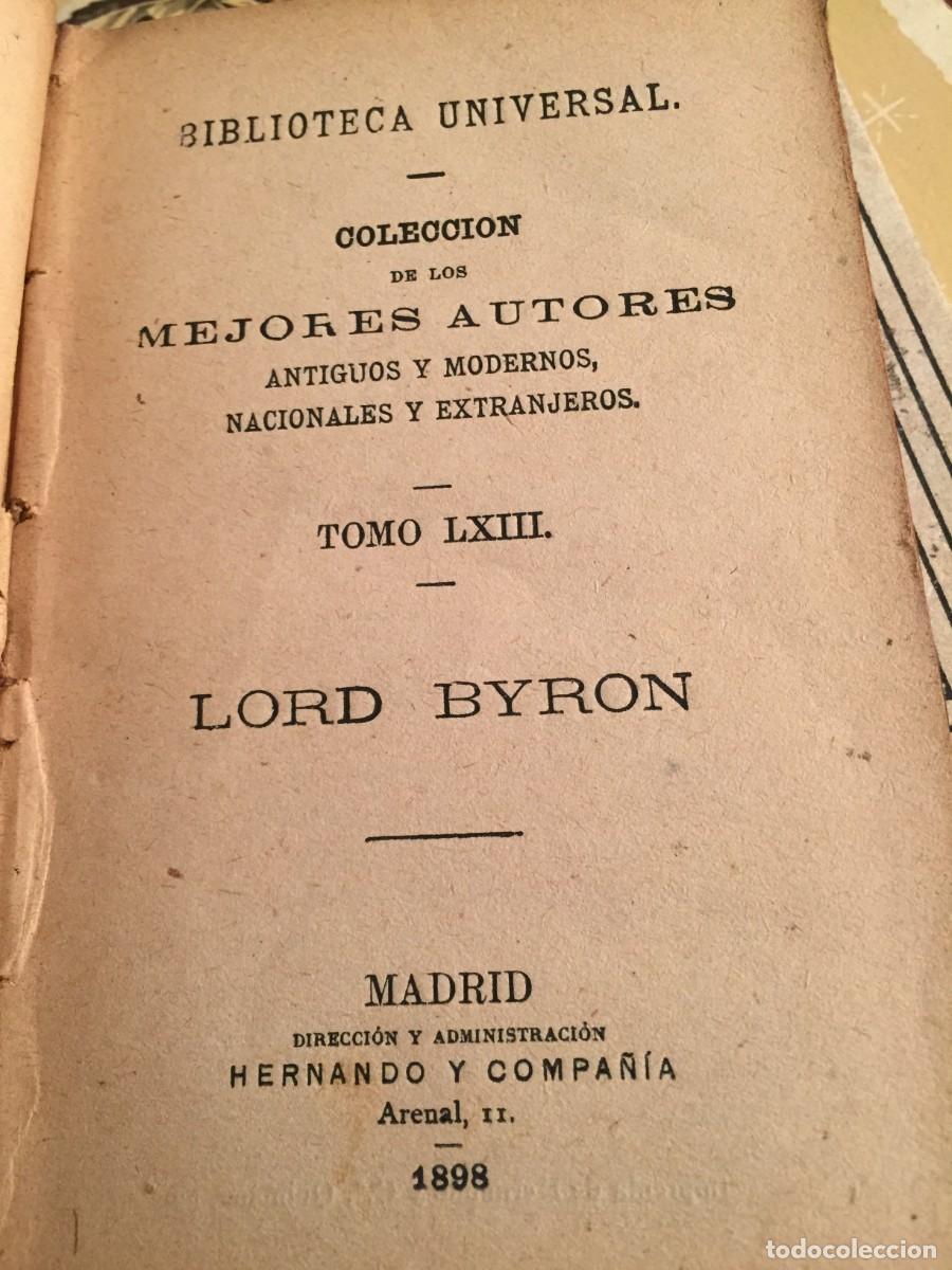 Libros antiguos: Poemas, Lord Byron - Foto 2