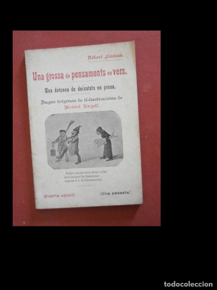 Libros antiguos: Una grossa de pensaments en vers... Albert Llanas - Foto 1