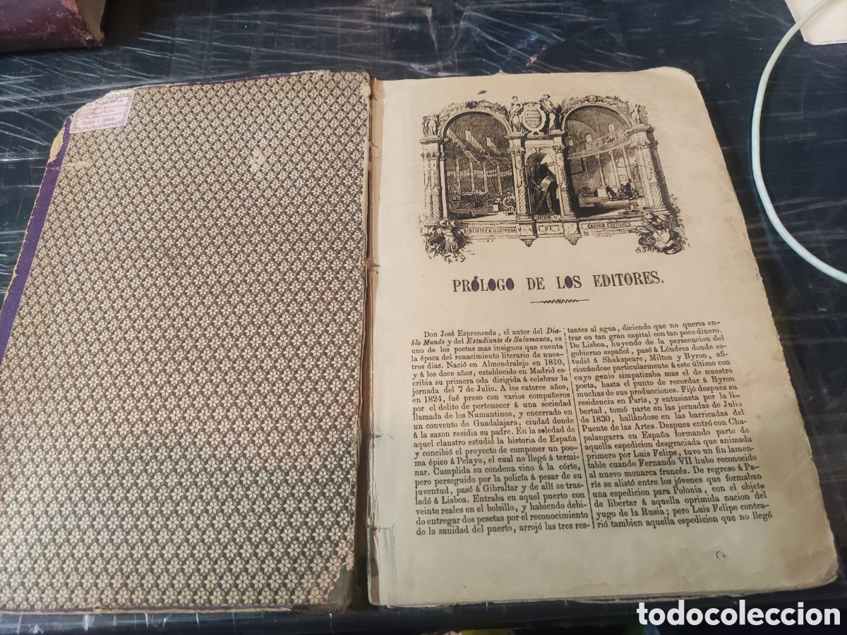 Libros antiguos: Obras de Espronceda... (Con deterioros). - Foto 2