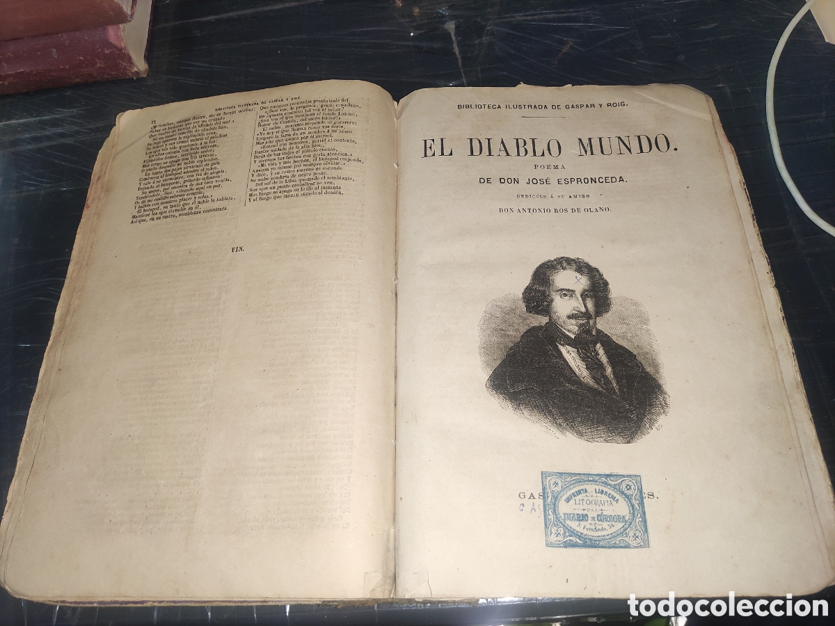Libros antiguos: Obras de Espronceda... (Con deterioros). - Foto 7