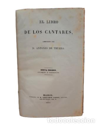 Libros antiguos: Trueba, Antonio de.- EL LIBRO DE LOS CANTARES (1864) - Foto 2