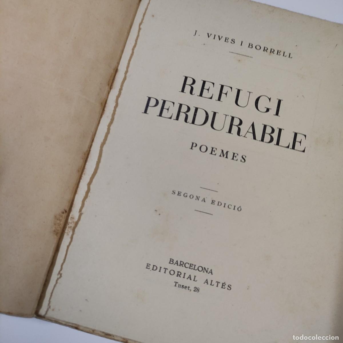 Libros antiguos: REFUGI PERDURABLE - VIVES I BORRELL, J. - Foto 3