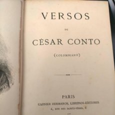 Libros antiguos: CONTO, CÉSAR - VERSOS
