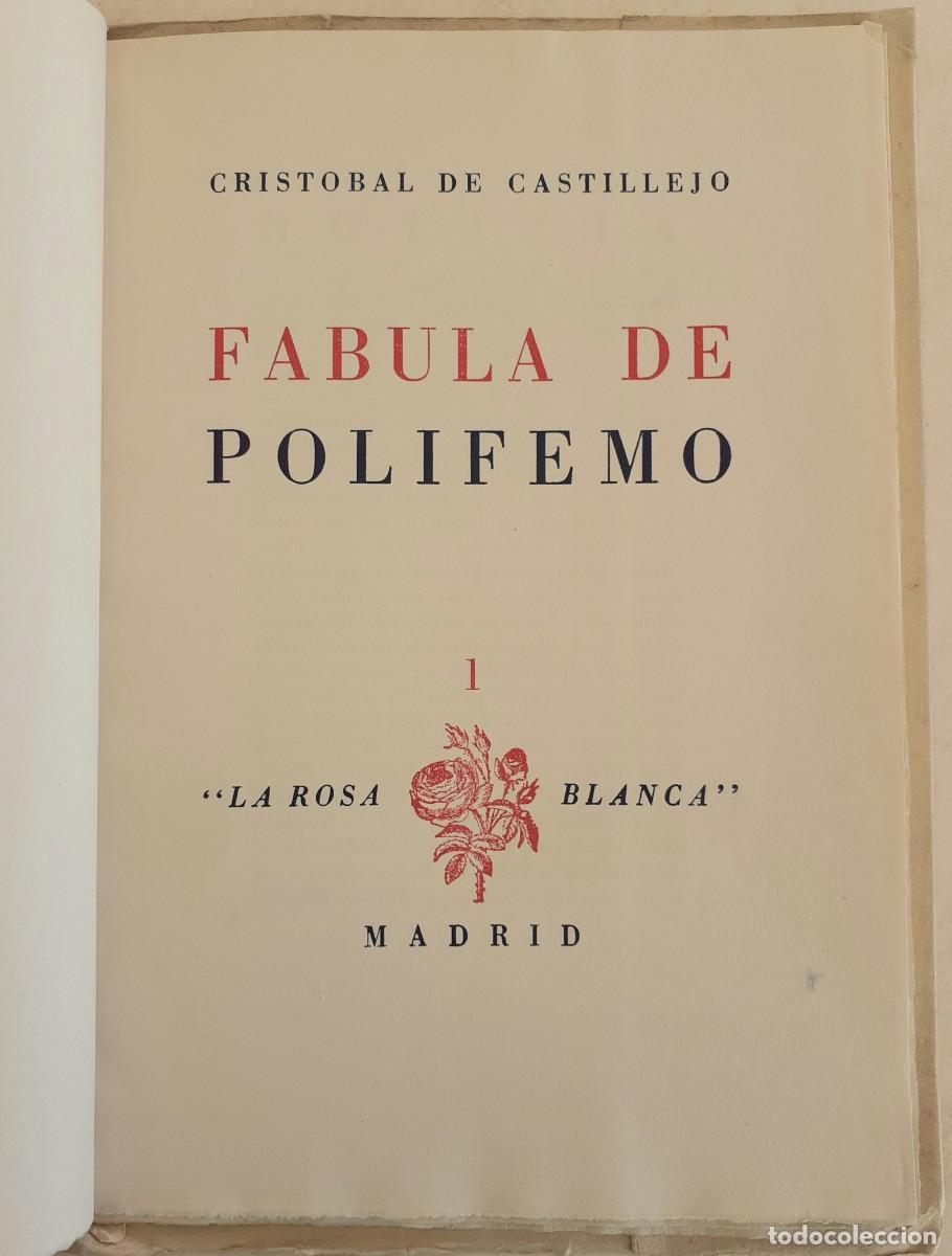 Libros antiguos: F&Aacute;BULA DE POLIFEMO. Crist&oacute;bal de Castillejo - Foto 2