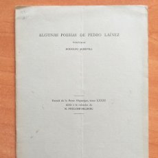 Libri antichi: 1933 ALGUNAS POESÍAS DE PEDRO LAÍNEZ - DEDICATORIA Y FIRMA / PUBLICADAS POR RODOLFO SCHEVILL