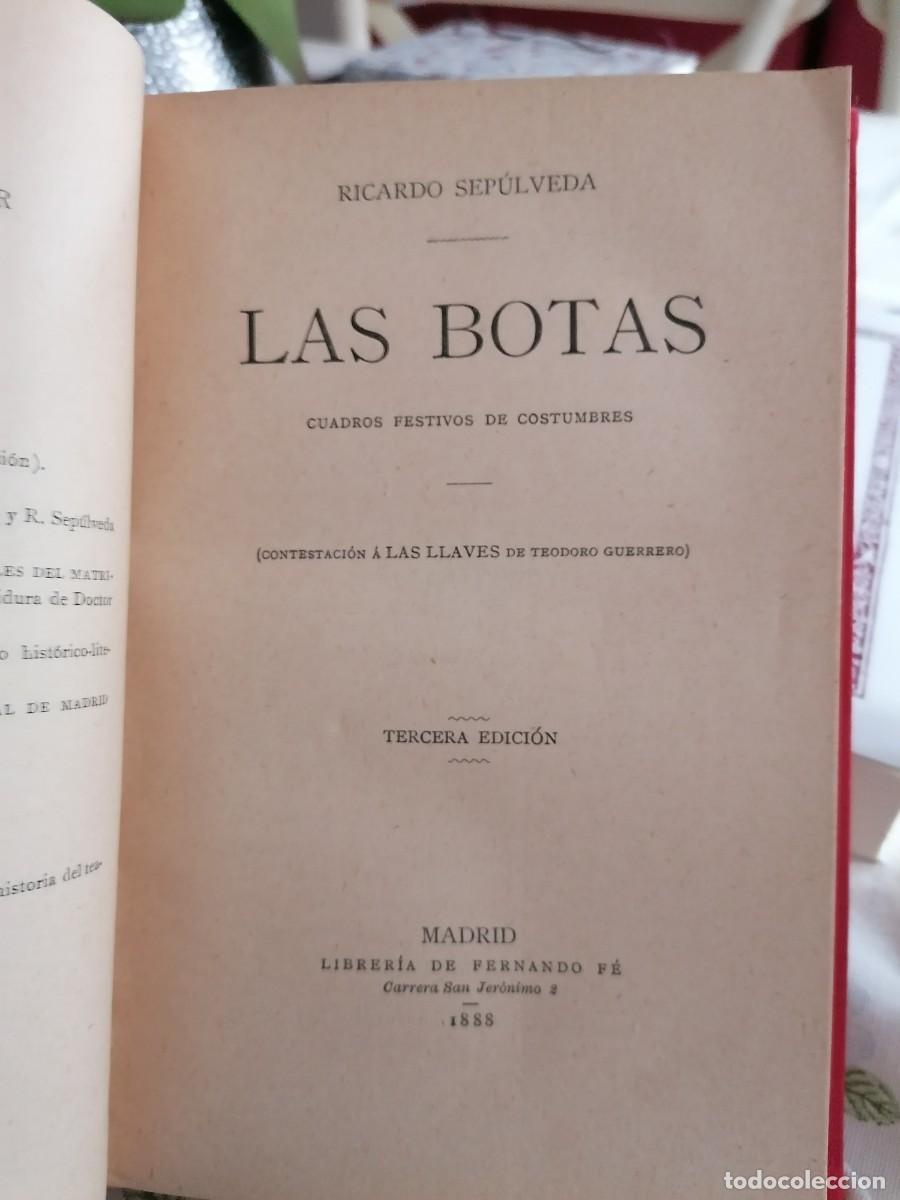 Libros antiguos: Ricardo Sep&uacute;lveda, Las botas, 1885 - Foto 1