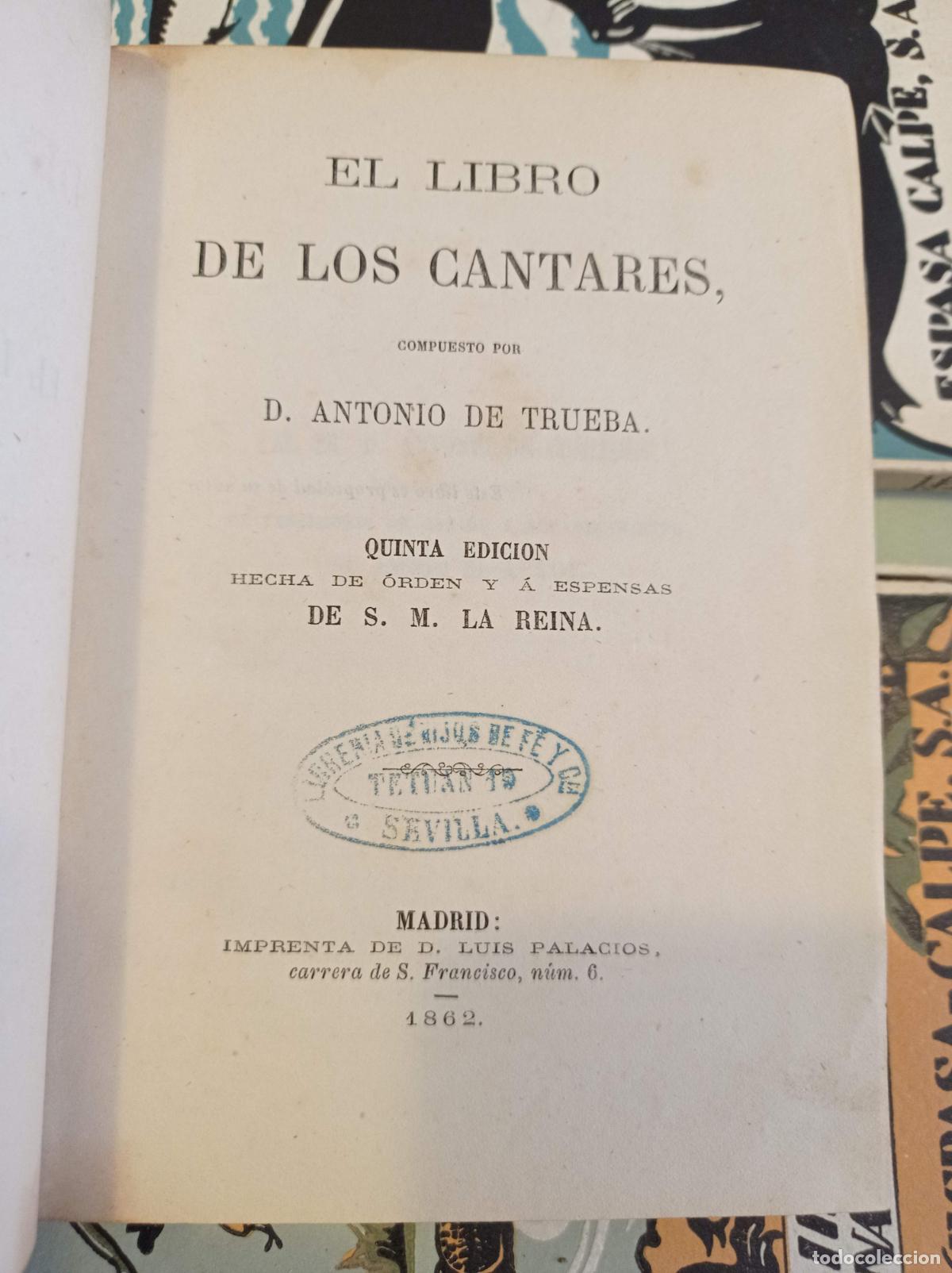 Libros antiguos: 1868 - ANTONIO DE TRUEBA. El Libro de los Cantares - Foto 2