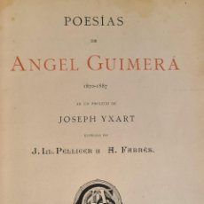 Libros antiguos: POESIAS DE ANGEL GUIMERA. EDICIONES JOAN ALMIRALL. 1887.